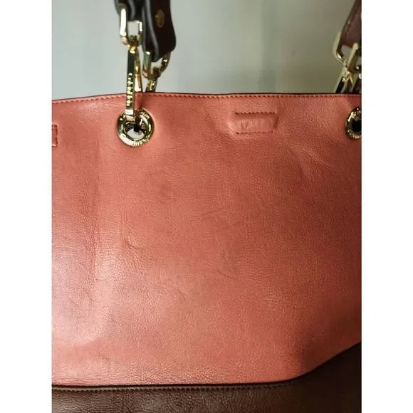 Calvin Klein Novelty PVC Reversible Tote Salmon/Browm Luggage - Picture 7 of 7